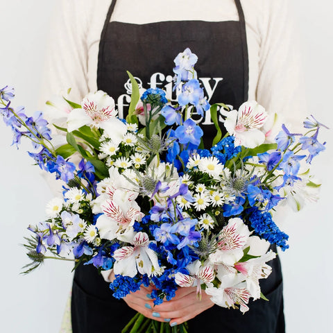 Blue Magic Flower Centerpiece Apron - Image
