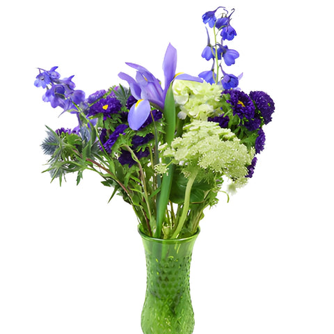 Blue Farm to Table Flower Centerpieces