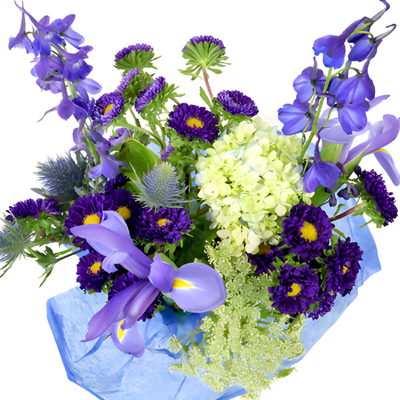 Blue Farm to Table Flower Centerpieces