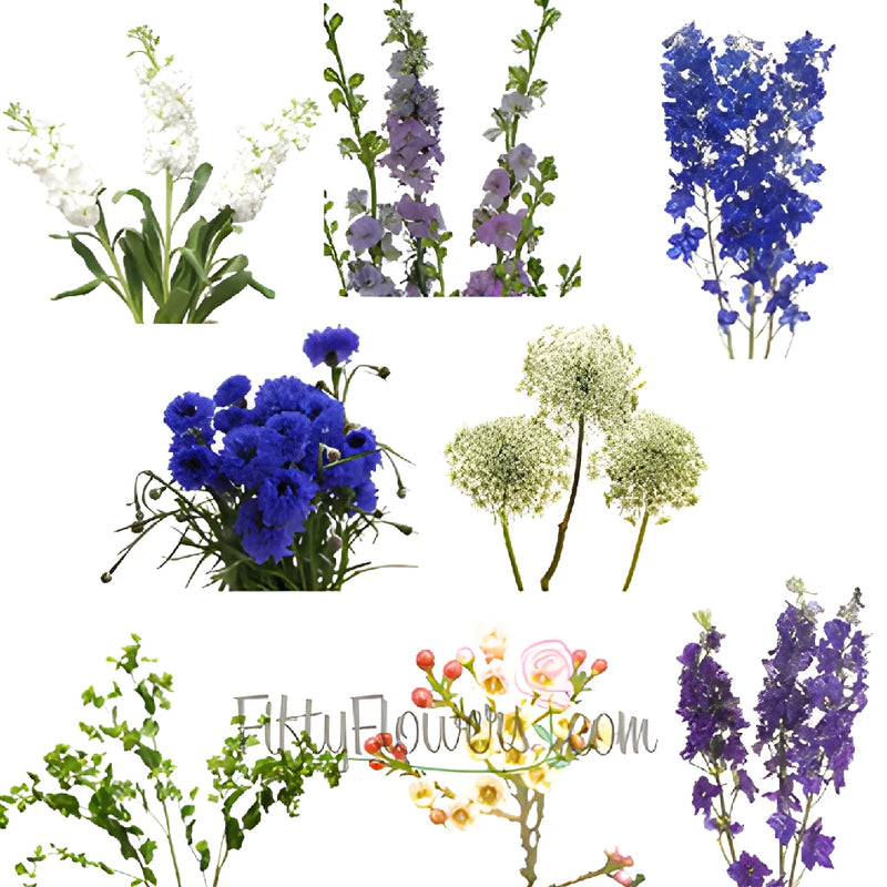 Blue Skies Combo DIY Flower Kit Bunch