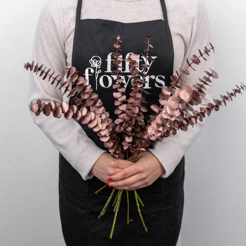 Bronzed Rose Gold Metallic Baby Eucalyptus Apron - Image