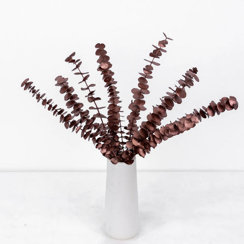 Bronzed Rose Gold Metallic Baby Eucalyptus Vase - Image