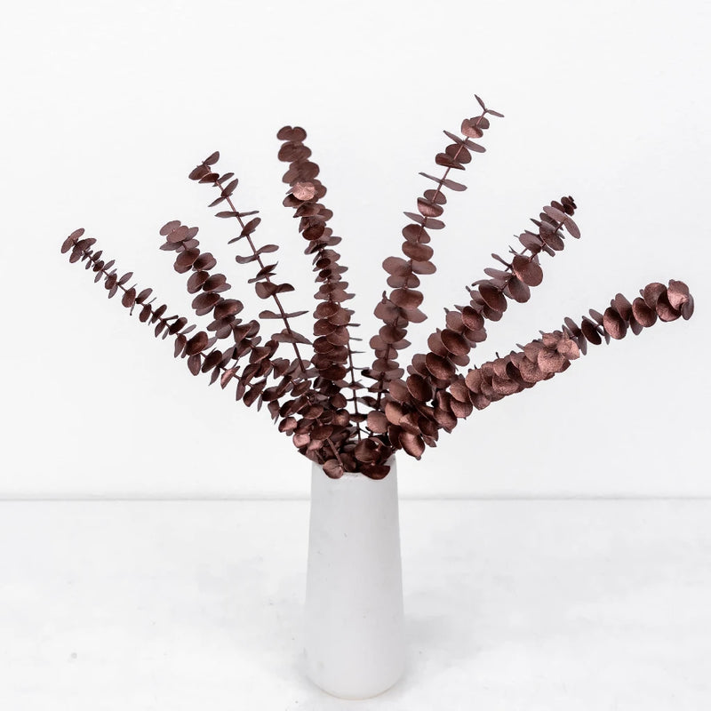 Bronzed Rose Gold Metallic Baby Eucalyptus Vase - Image