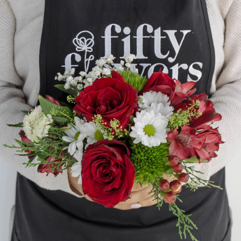 Christmas Decorative Flower Arrangement Apron - Image