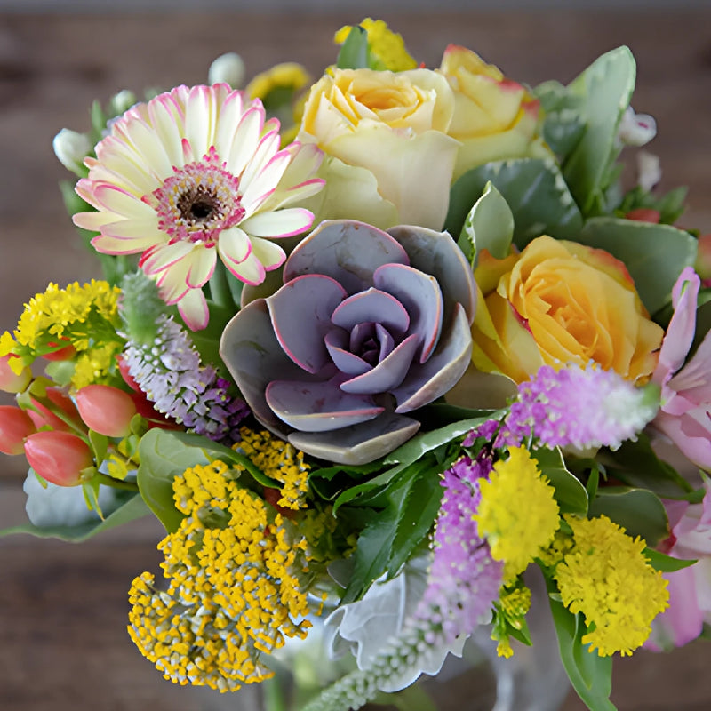 Garden Rainbow Flower Centerpieces