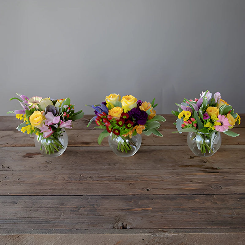 Garden Rainbow Flower Centerpieces