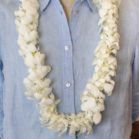 Orchids White Wholesale Lei for Scale