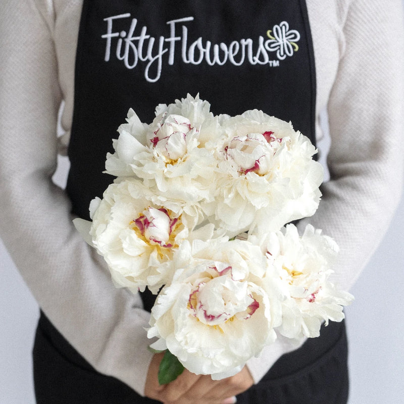 Festiva White Peony Apron - Image