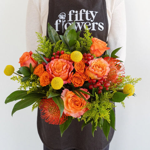 Festive Citrus Flower Centerpiece Apron - Image