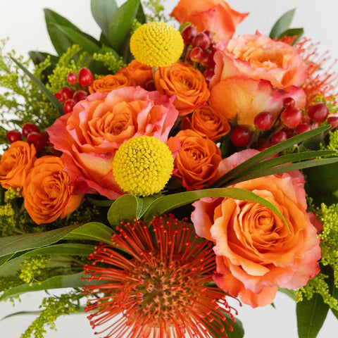 Festive Citrus Flower Centerpiece Close Up - Image