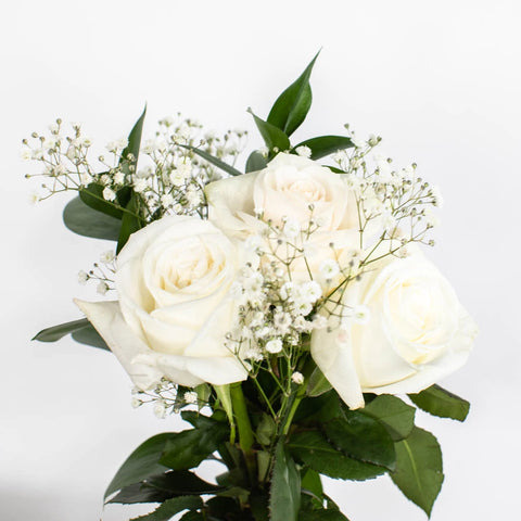 Fundraiser White Flowers Bunch in Hand