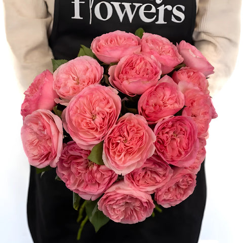 Garden Rose Pink Flower Maria Theresia Apron - Image