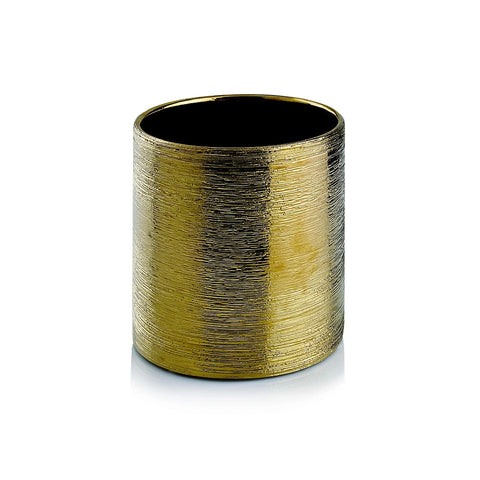 Gold Scratched Cylinder Vase Close Up - Image