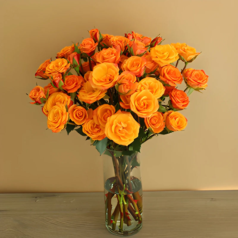 Golden Melon Spray Wholesale Roses In a vase