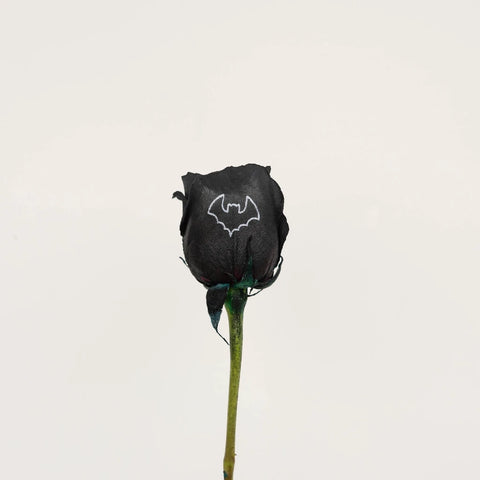Halloween Black Bat Personalized Roses Stem - Image