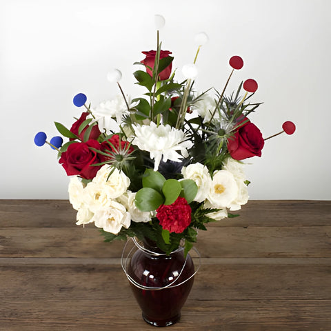 Patriotic Red White and Blue DIY Flower Design Class Kit