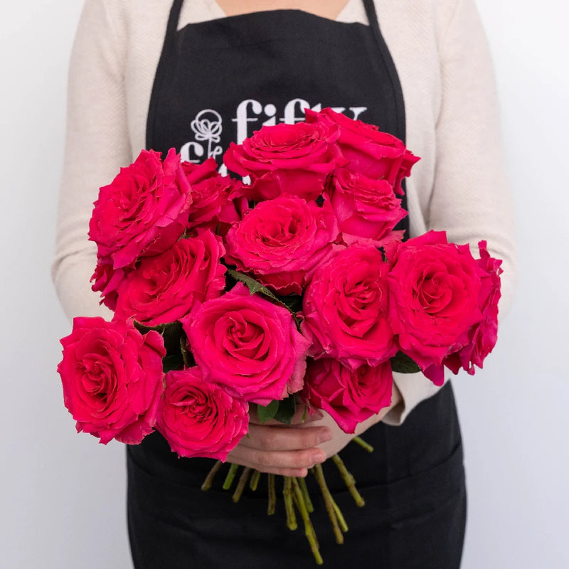 Hot Pink Mothers Day Rose Special Apron - Image