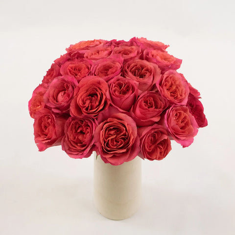 Hot Pink Rose Flower Bunch in Vase