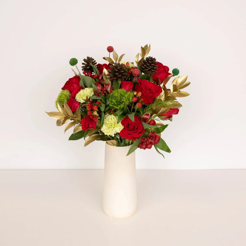 Jingle Bells Traditional Holiday Bouquet Close Up - Image