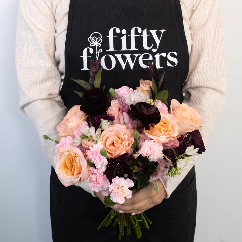 Just Peachy Flower Centerpiece Apron - Image
