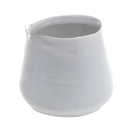 Matte Gold & White Ceramic Tegan Pot Close Up - Image