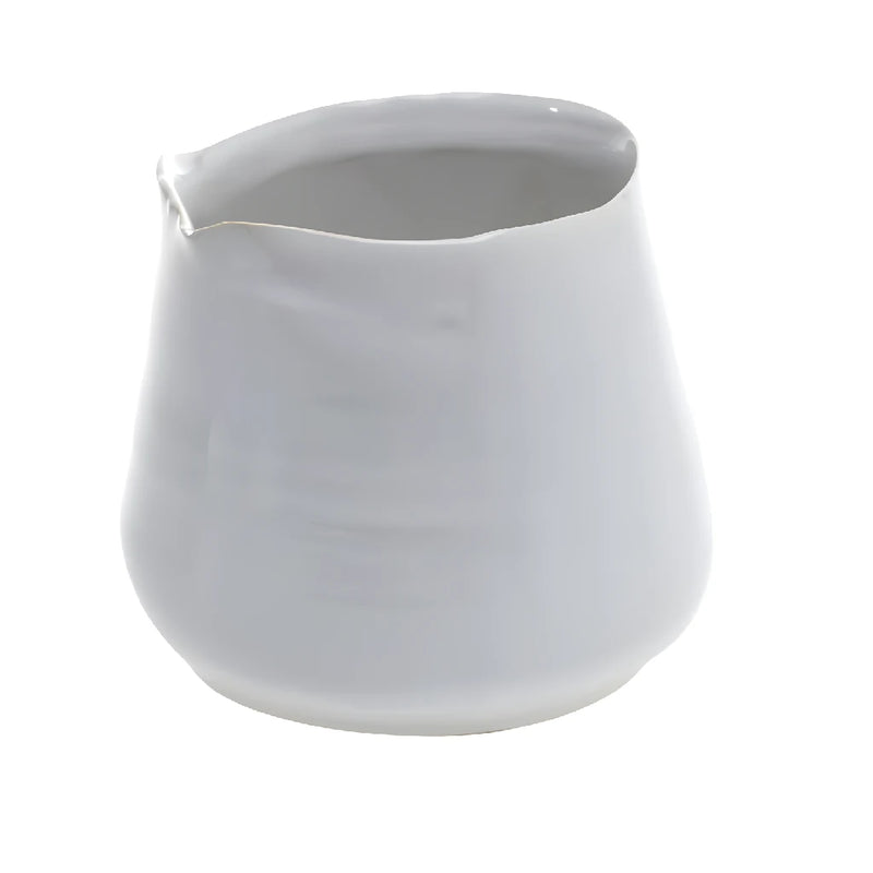Matte Gold & White Ceramic Tegan Pot Close Up - Image
