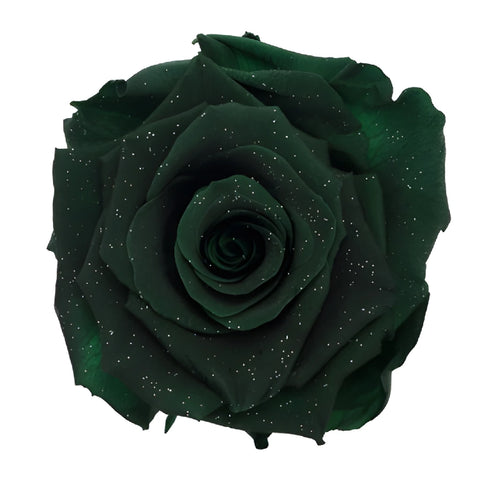 Preserved Metalized Olive Green Rose