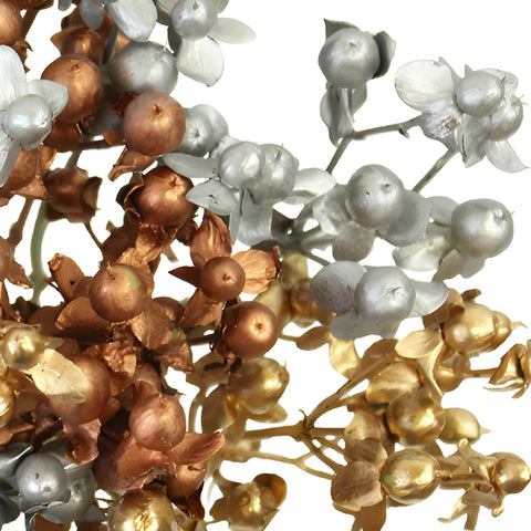 Silver and Gold Mixed Hypericum Berries