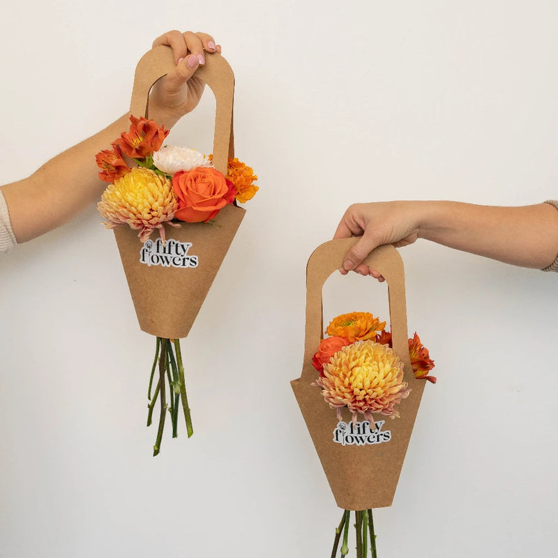 Orange Harvest Bouquet Bar Flower Kit Apron - Image