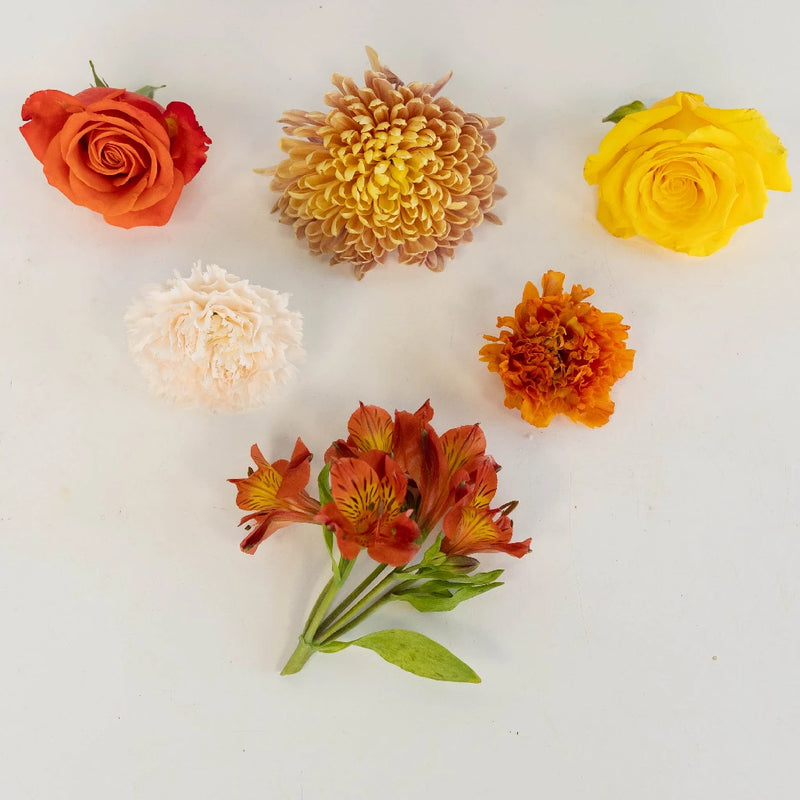 Orange Harvest Bouquet Bar Flower Kit Recipe - Image