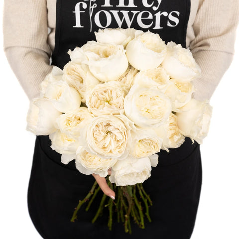 Paper White Garden Rose Apron - Image