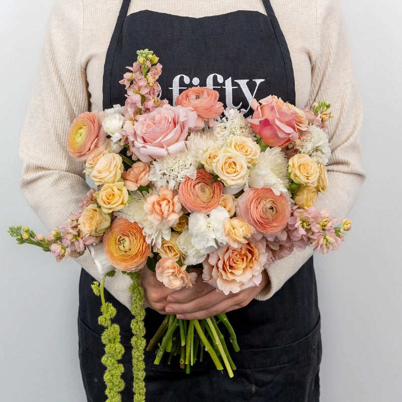 Peach Sorbet Diy Flower Kit Apron - Image