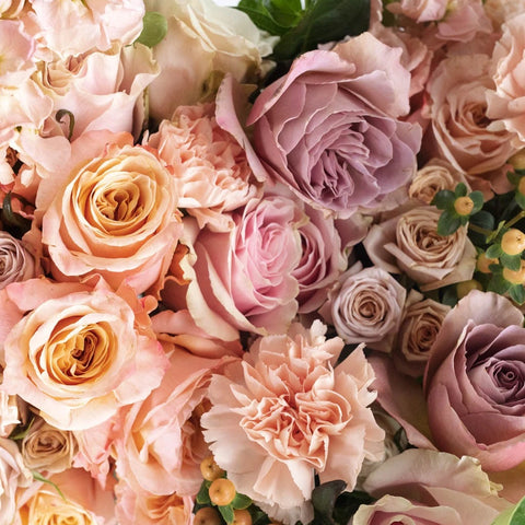 Perfectly Peach Rustic Diy Flower Combo Close Up - Image