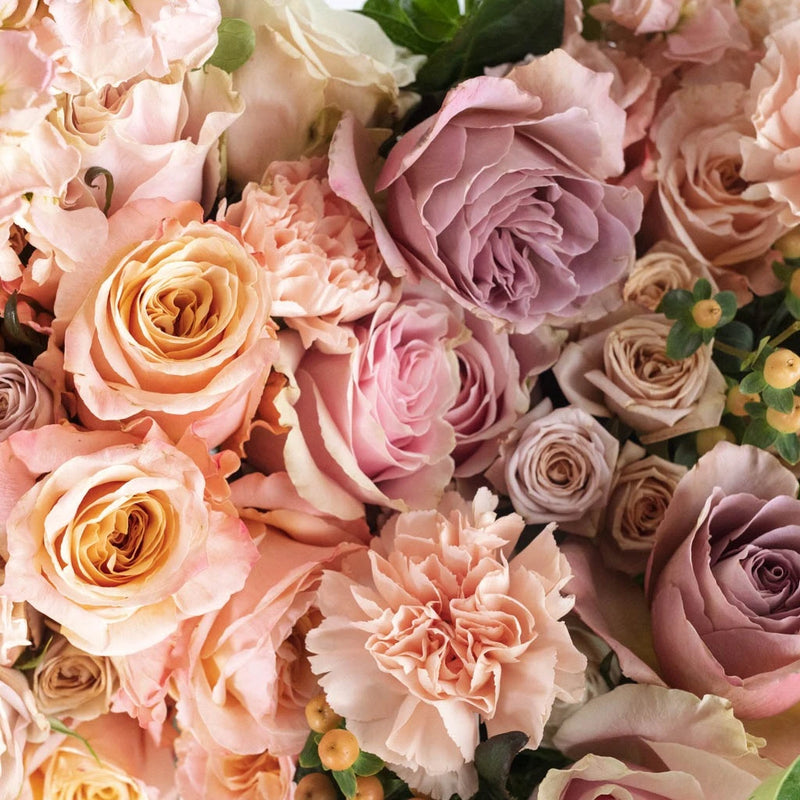 Perfectly Peach Rustic Diy Flower Combo Close Up - Image