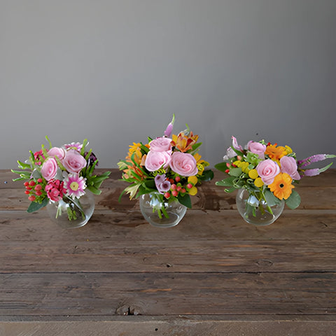 Pink Harvest Flower Centerpieces