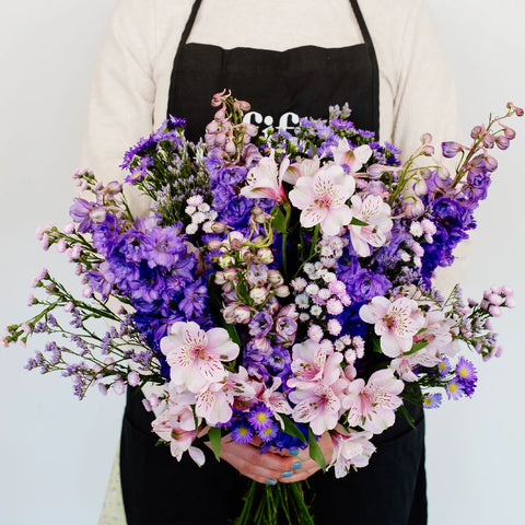 Purple Magic Flower Centerpiece Apron - Image