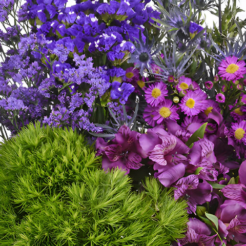 Purple Textured Filler DIY Flower Kit Up Close