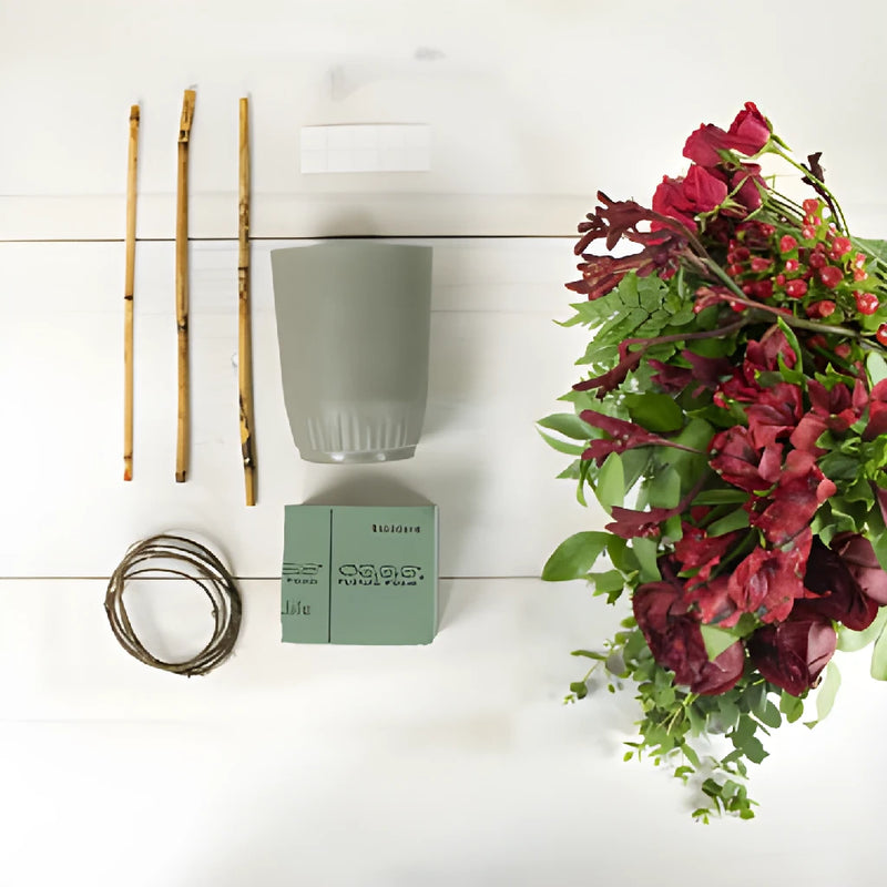 Daring Red DIY Flower Design Class Kit