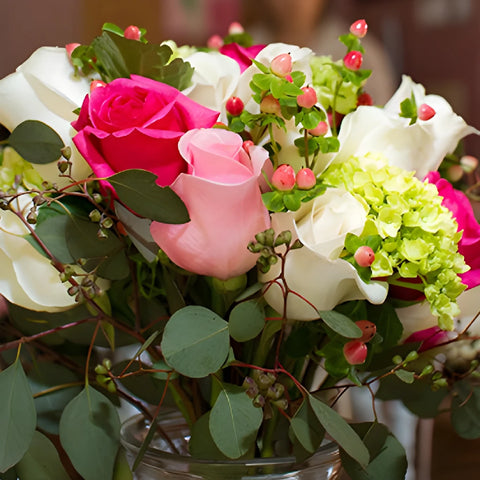 Roses and Hydrangeas up close
