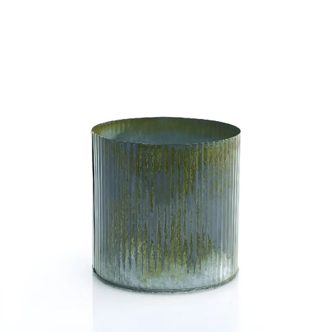 Rustic Galvanized Flower Pot Close Up - Image