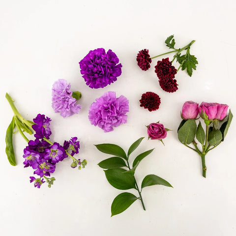 Shades Of Purple Flower Bouquet Bar Kit Recipe - Image