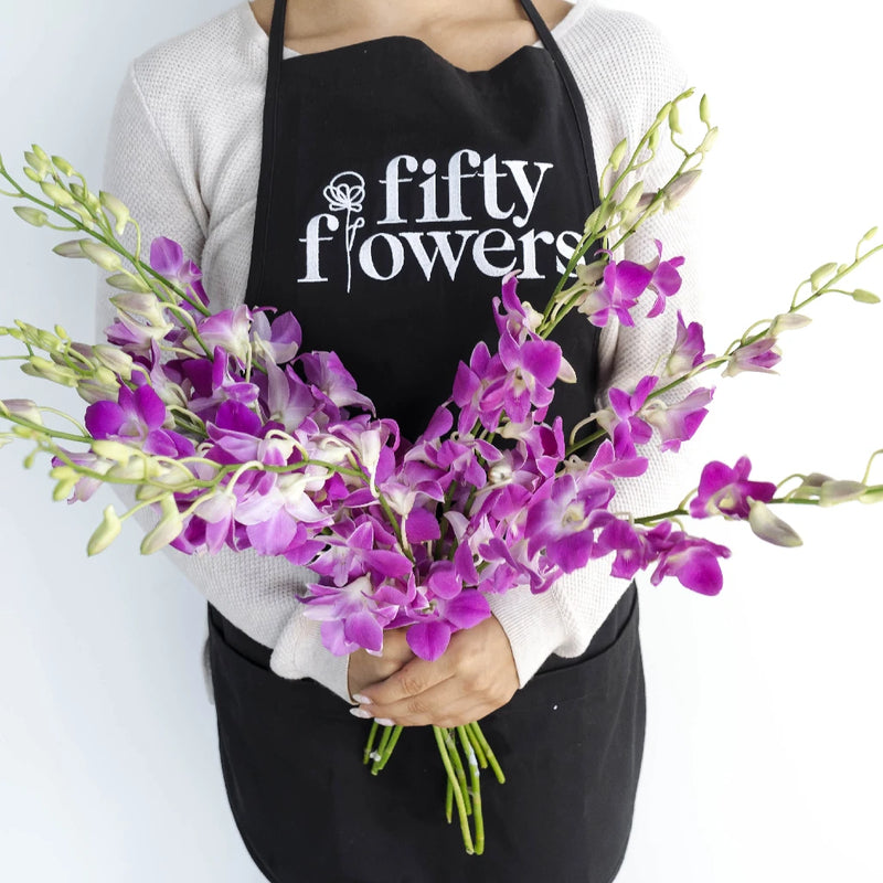 Sky Magenta Orchids Apron - Image