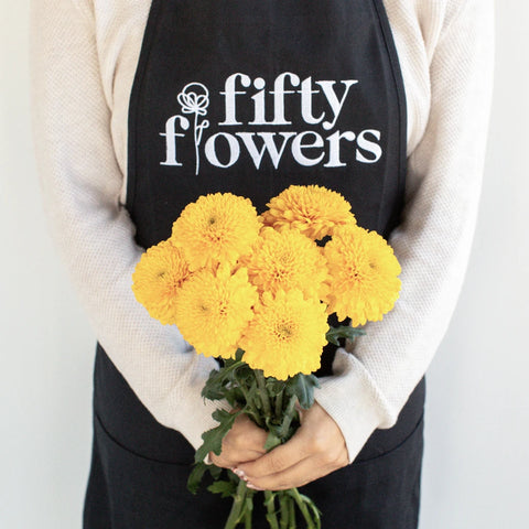 Sunny Yellow Bahlia Flower Apron - Image