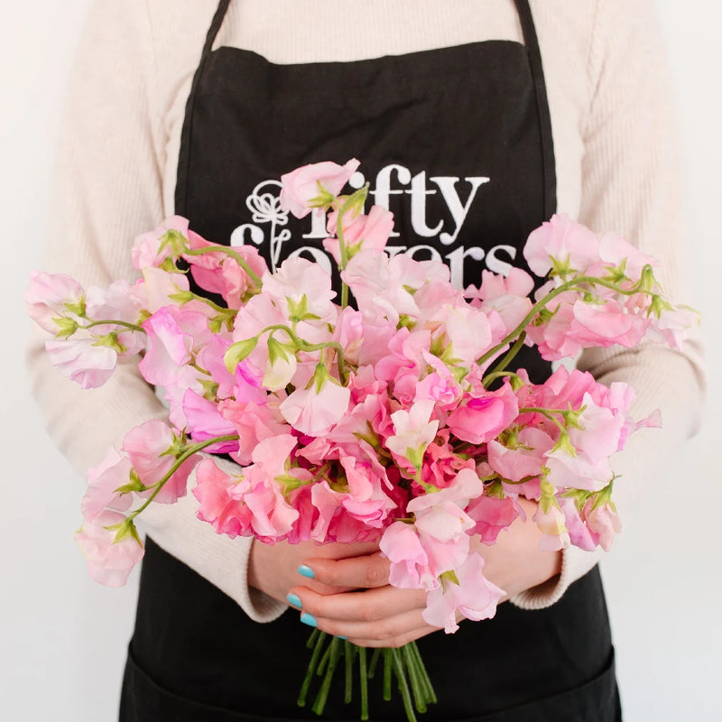 Sweet Peas Pink Flower Apron - Image