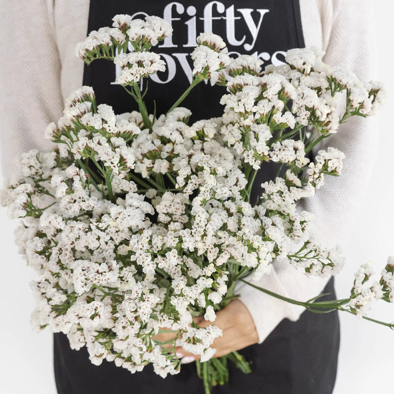 Tissue Culture Statice White Flower Apron - Image