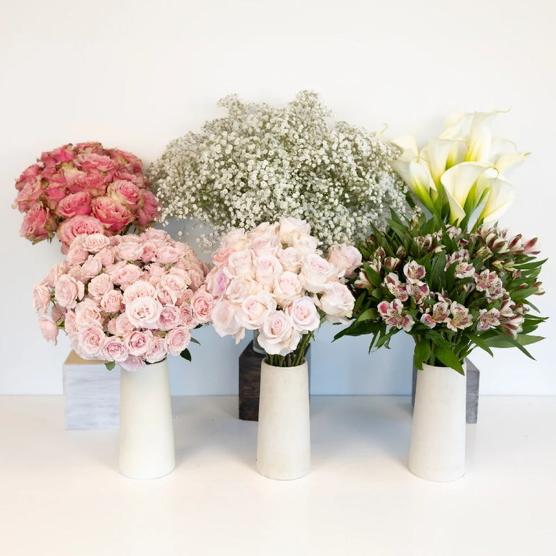 Velvet Pink Fresh Rose Diy Flower Kit Recipe - Image