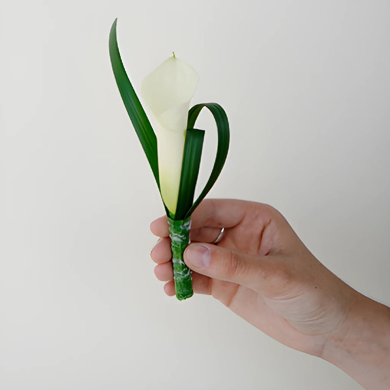 White Mini Calla Lily Boutonniere and Corsage Pack