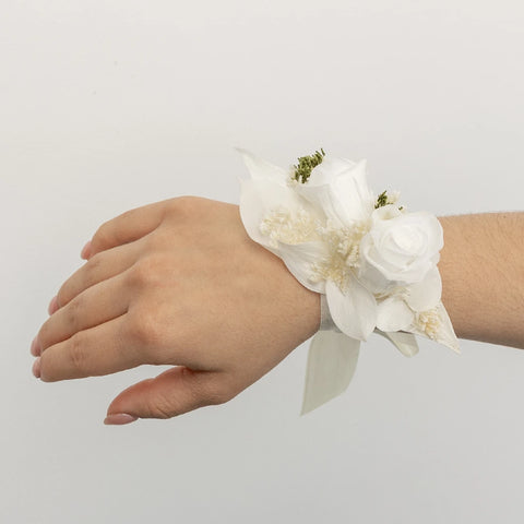 White Dried Boutonniere And Corsage Pack Vase - Image