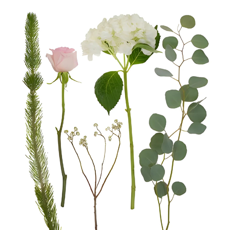 Winter Blush DIY Flower Kit Flatlay