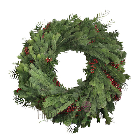 Fresh Woolly Bush and Pepperberry Wreaths